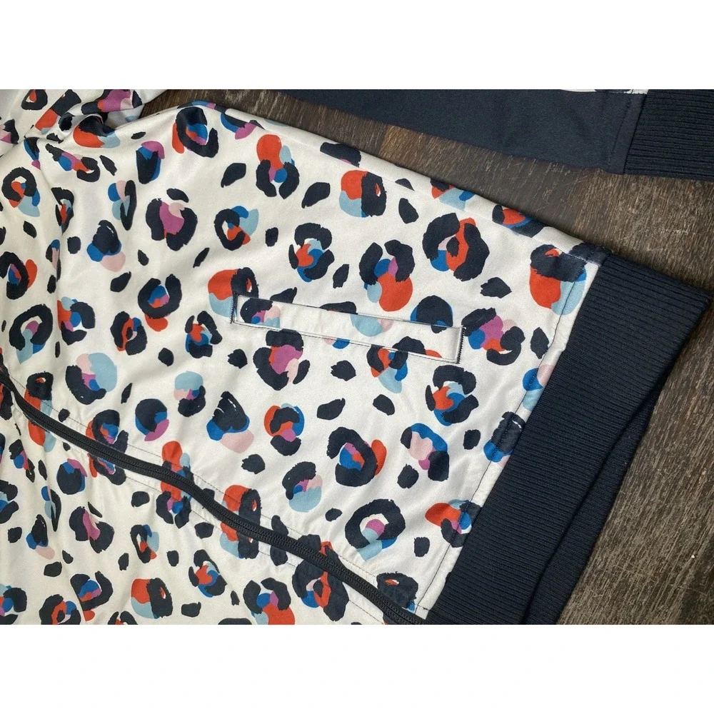 HANNA ANDERSSON Colorful Leopard Print Active Wear Jacket US 12 Athleisure